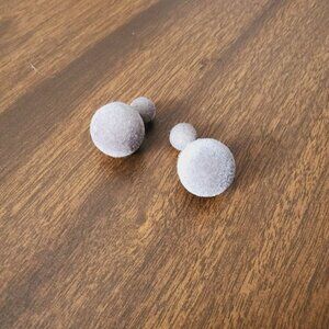 Double Sided Fuzzy Earring Studs